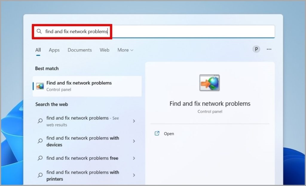 Encuentre y solucione problemas de red en Windows 11