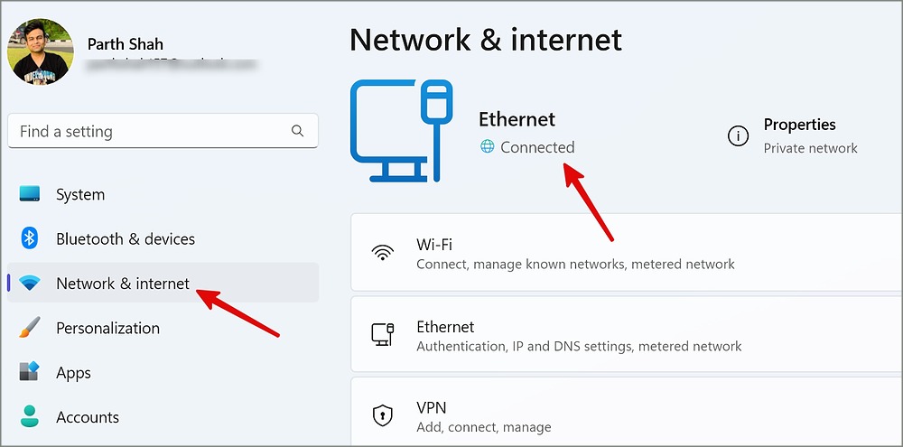 Verifique la conexión a Internet en Windows