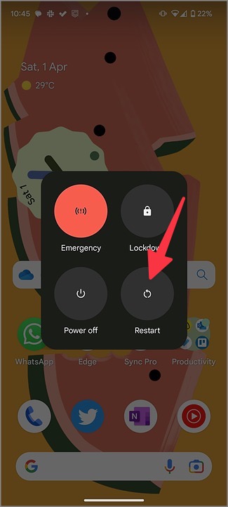 reiniciar el teléfono Android