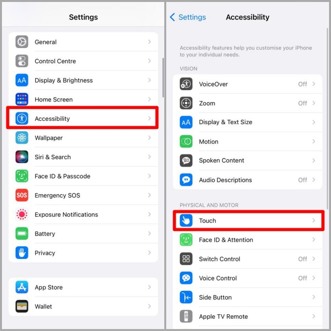Configuración de accesibilidad en iPhone
