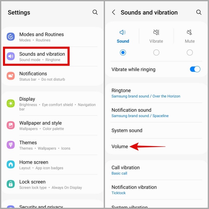 Configuración de volumen en Android