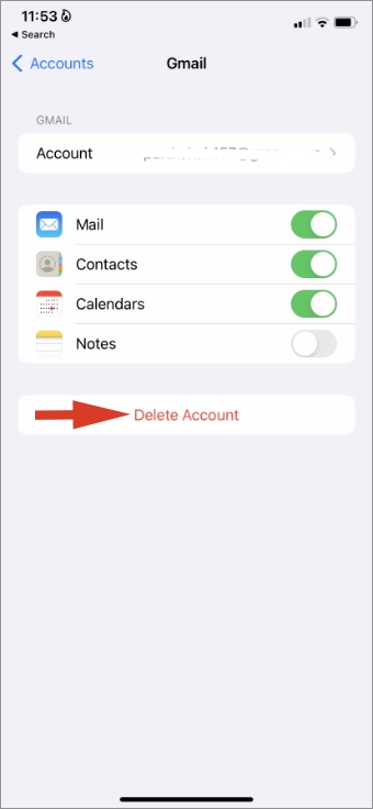 Eliminar la cuenta de Gmail Configuración del calendario iOS
