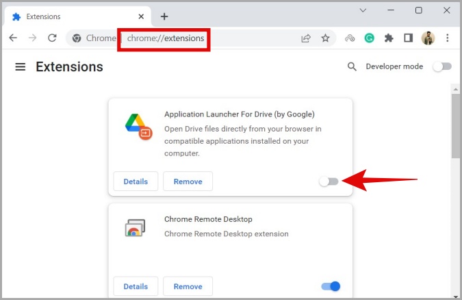 Deshabilitar extensiones en Chrome