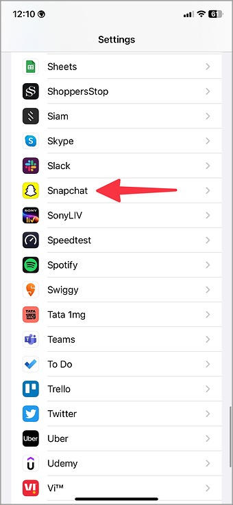 Abra Snapchat en iPhone
