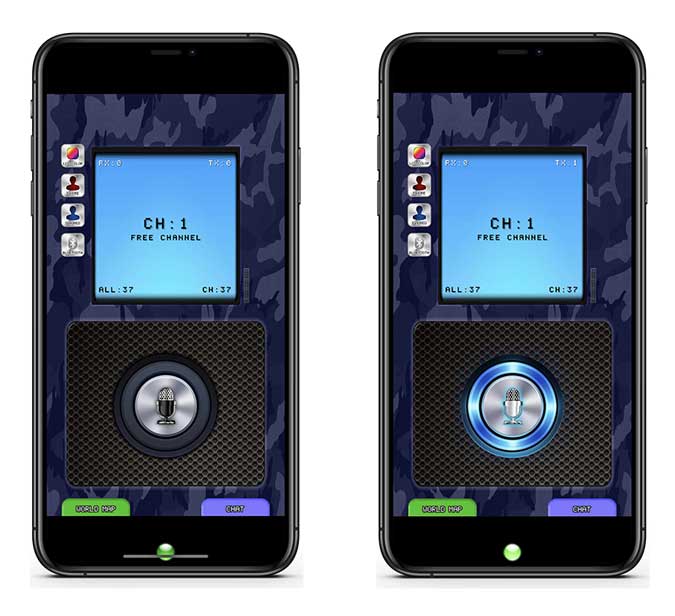 Capturas de pantalla de la aplicación Walkie Talkie CB