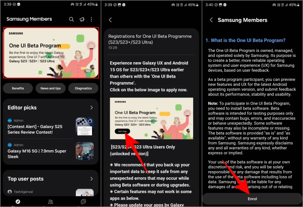Un programa Beta de UI 7 se inscribe en Galaxy S23 Ultra