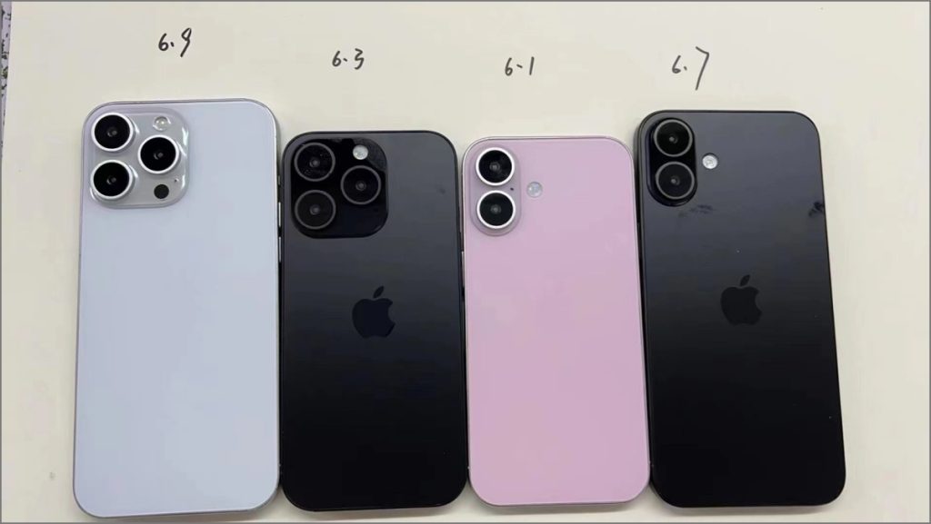 Diseño ficticio de la alineación del iPhone 16