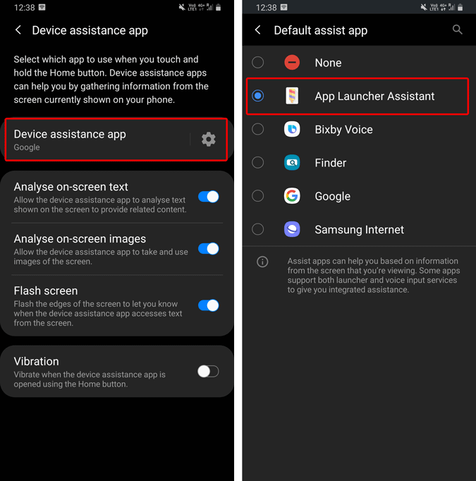 APP de asistencia predeterminada