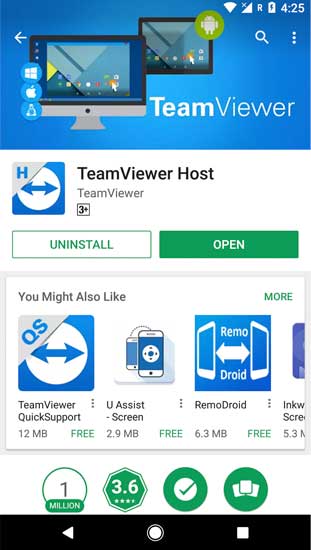 Instale el host de TeamViewer.