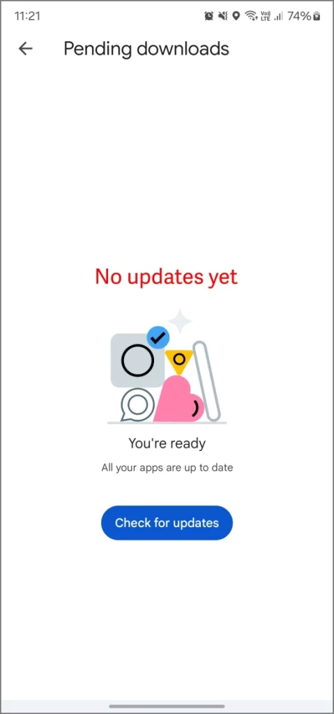 La aplicación de sueño profundo no se muestra en las actualizaciones de Play Store