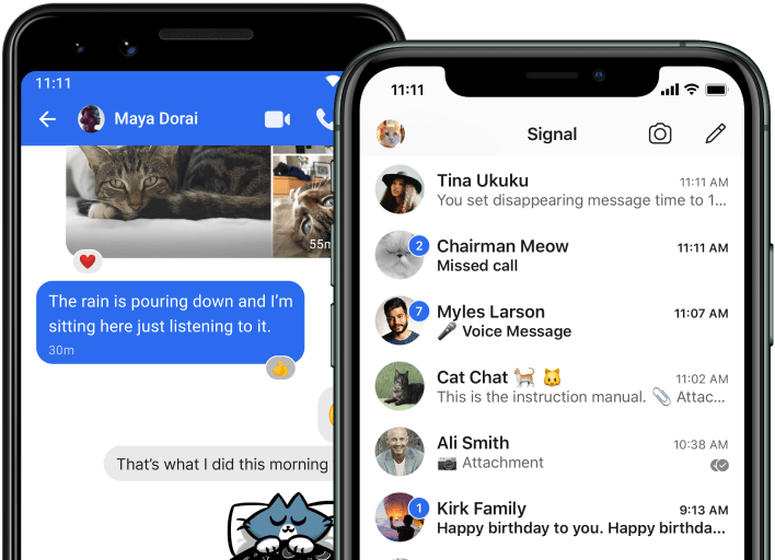 Signal UI para la seguridad y la privacidad