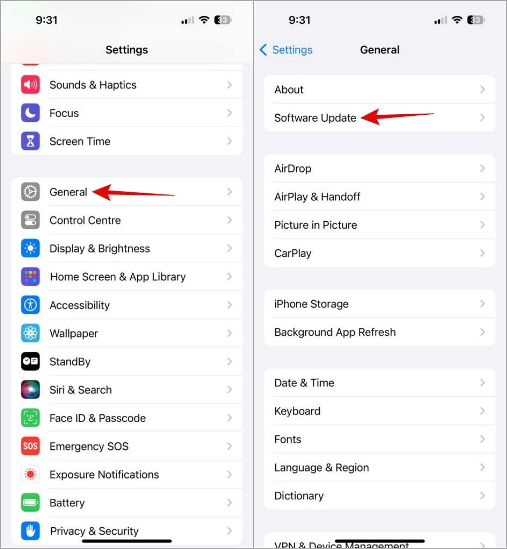 Verifique las actualizaciones en iPhone