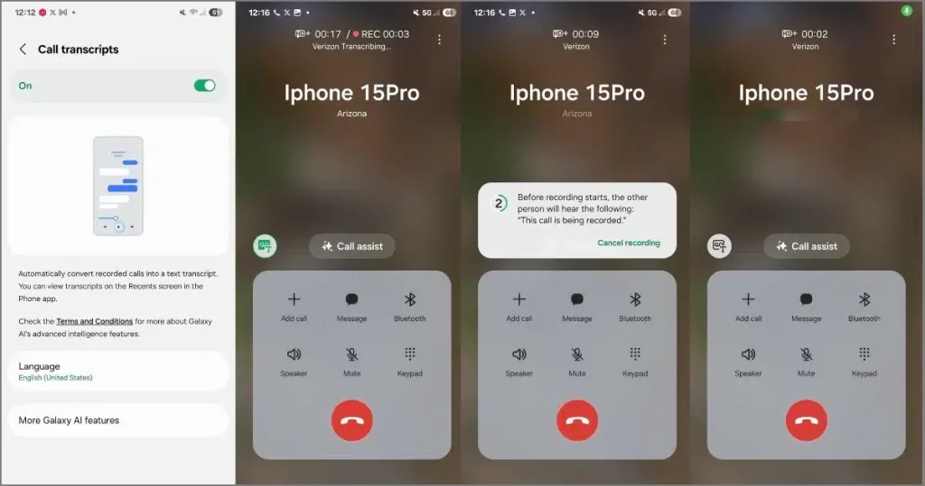 Grabación de llamadas en un UI 7 utilizando la función de transcripciones de llamadas en EE. UU.