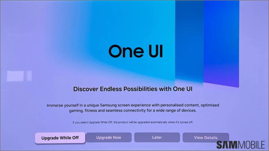 Samsung TV One UI actualización