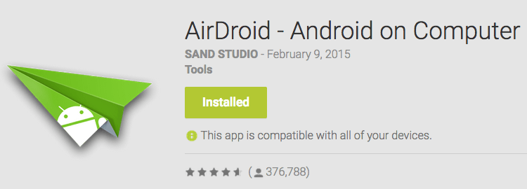 Instale Airdroid en su dispositivo Android