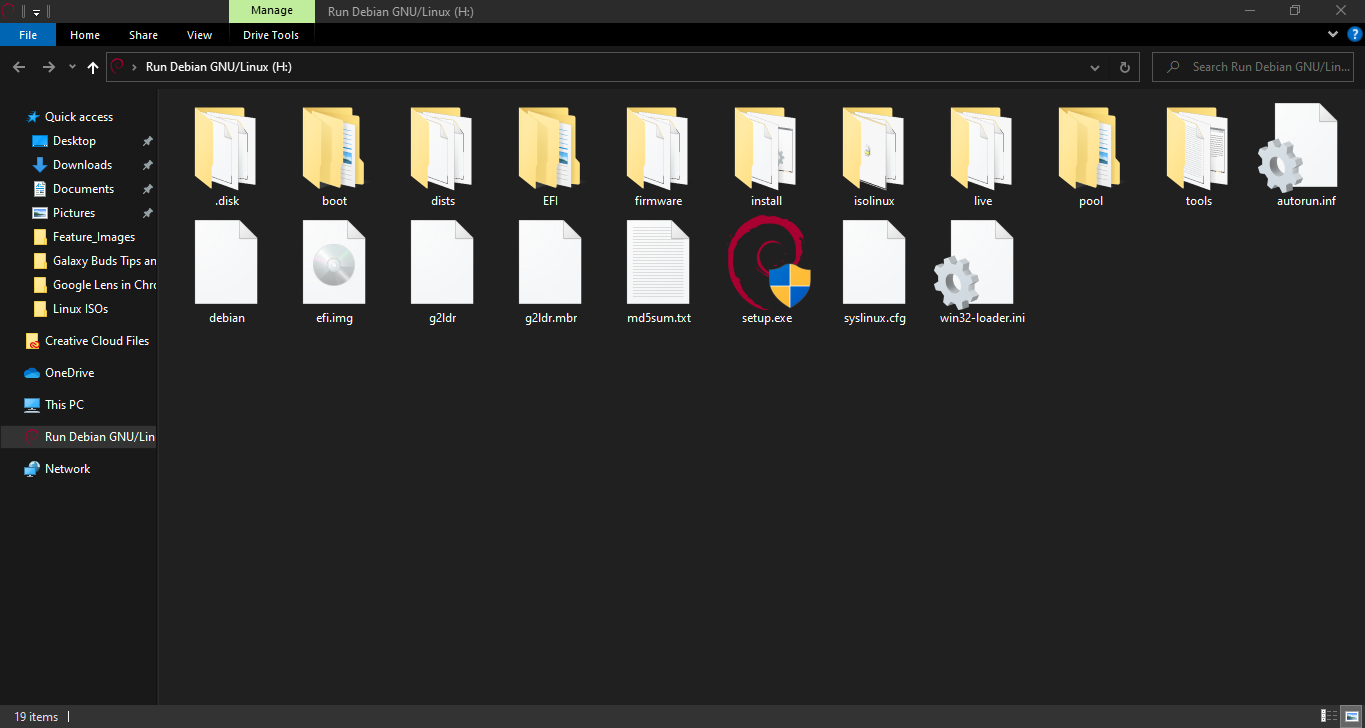 contenido del archivo ISO de Kali Linux