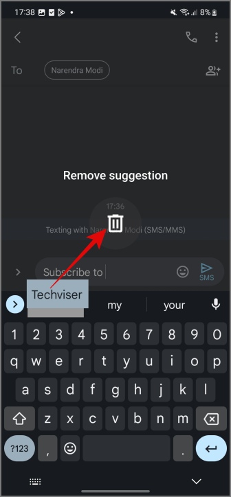 Eliminar palabras del teclado Gboard