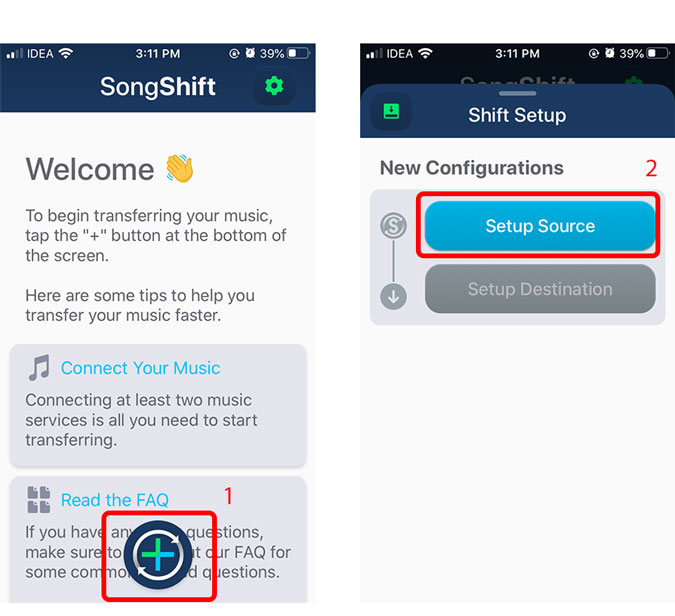 Aplicación SongShift Configuración de una fuente para la transferencia de música a Apple Music