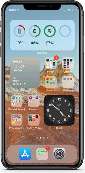 Widget de la batería en iOS14