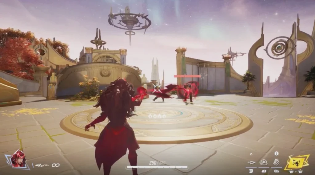 Bruja escarlata usando el ataque de control del caos en Rivals Marvel