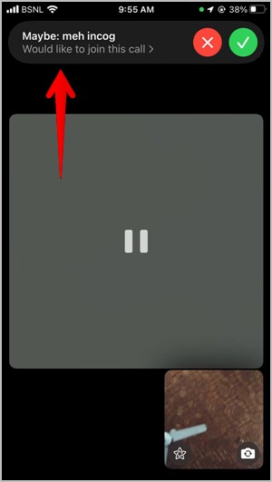 FaceTime Silence Unirse a la solicitud Banner
