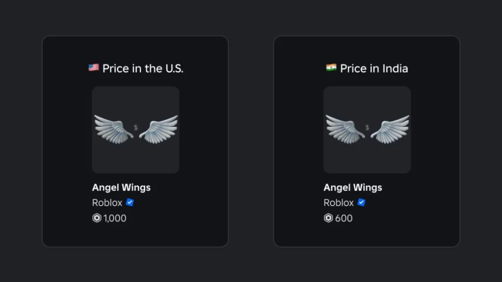 Precios regionales de Roblox
