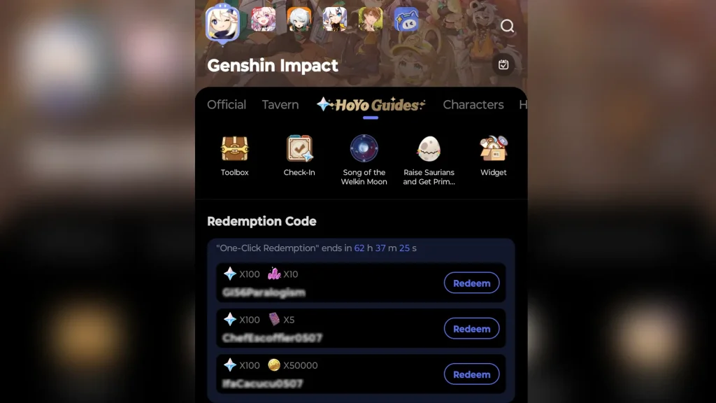 Genshin Impact 5.7 Códigos de transmisión en vivo