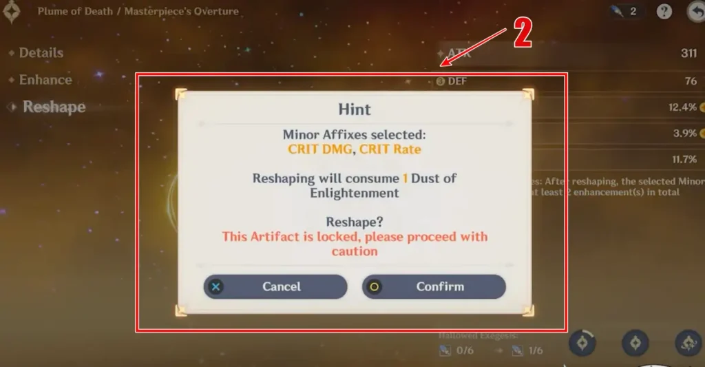 Polvo de la iluminación Genshin Impact
