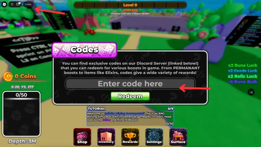 Códigos incrementales de minería infinita de Roblox (1)